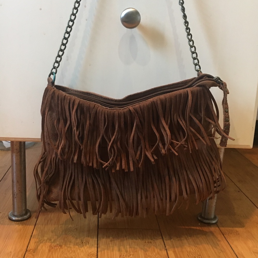 Small Leather Fringe Bag